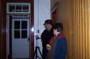 Ben Myckan and Lucy, the curator, at the back of the Rectory. The priest spirits LOVED Lucy.